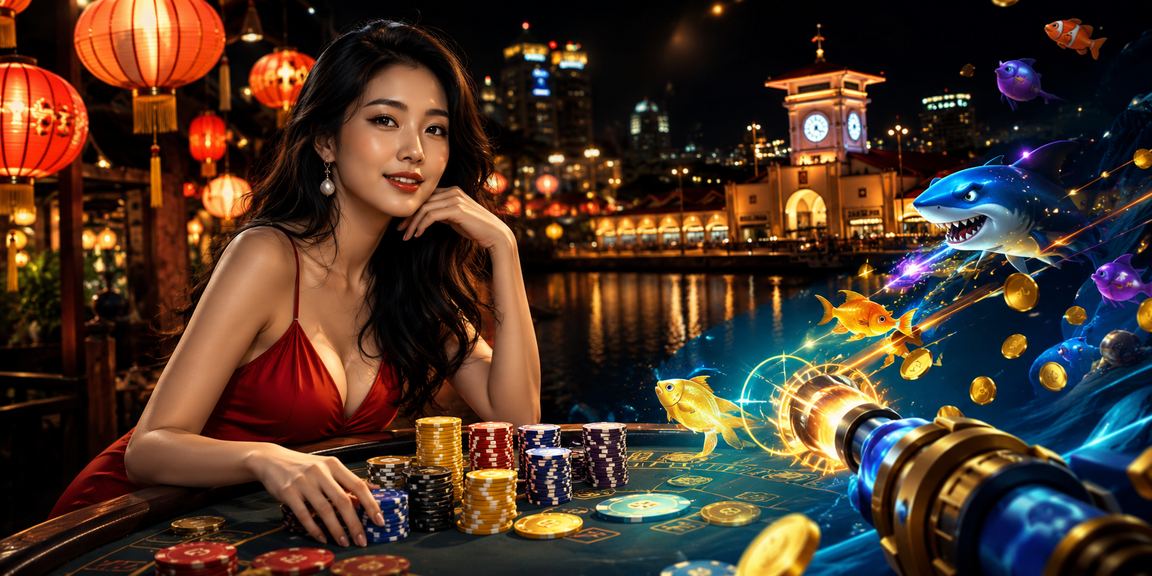 Người chơi tại TP. Hồ Chí Minh trải nghiệm game bắn cá dưới ánh đèn lồng lễ hội